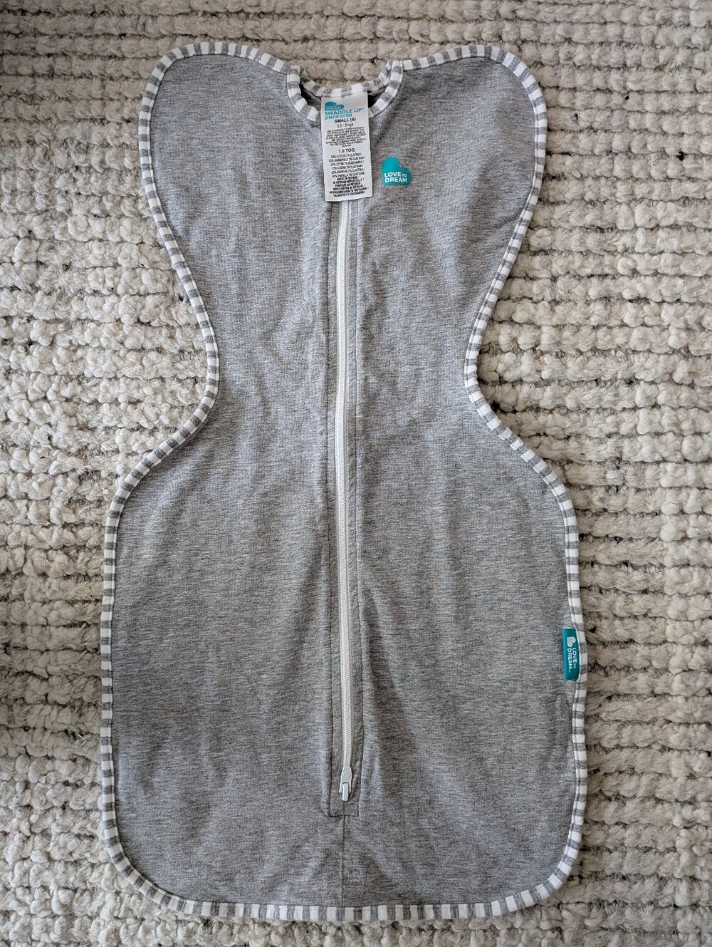 Love to Dream Grey Swaddle Zip-Up Sleep Sack
